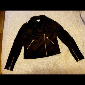 Bisou Bisou Medium Crop Jacket with Gold Zippers